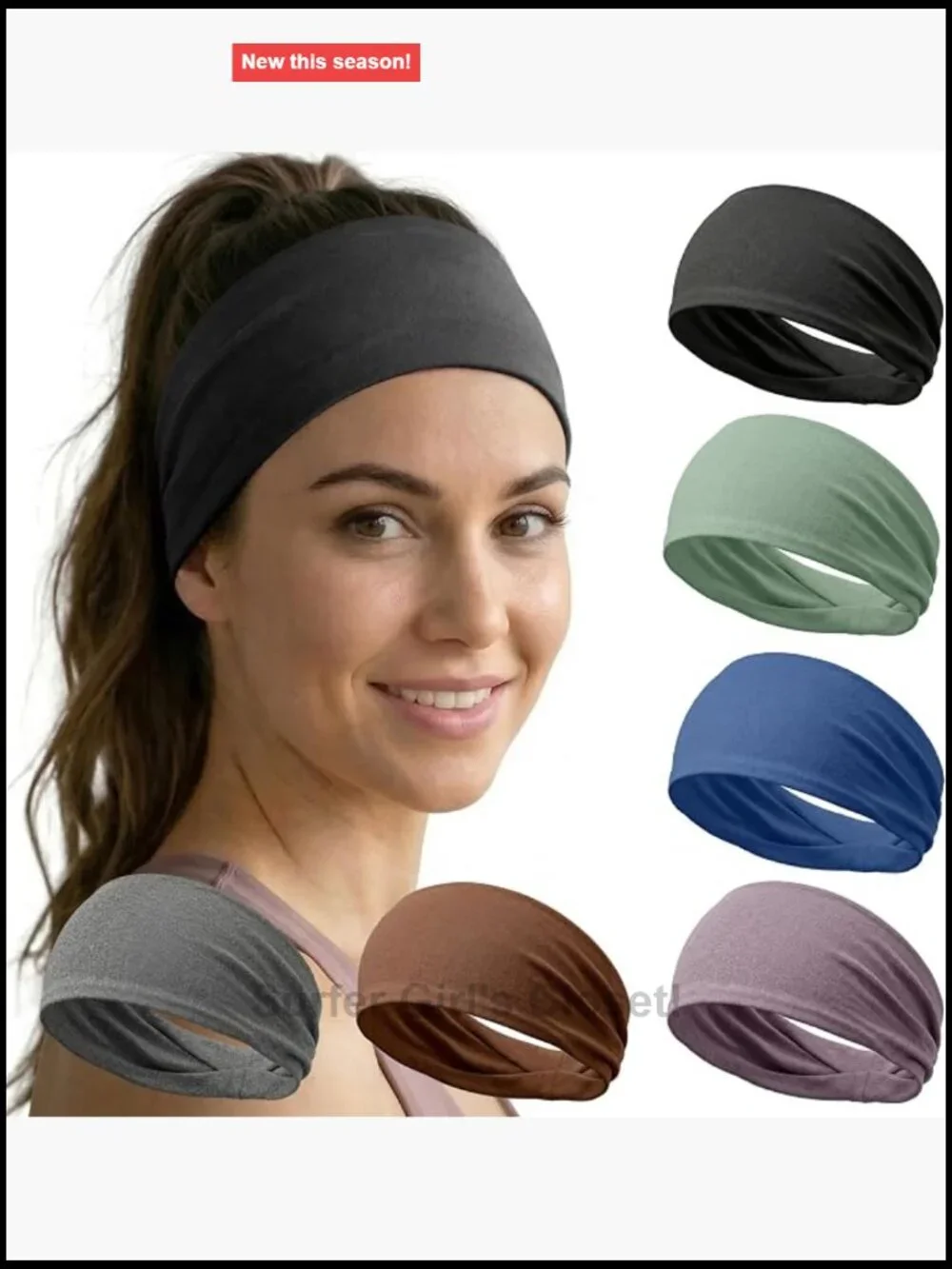 Non Slip Soft Wide Headbands - Sweat Wicking Stretchy for Yoga & Workouts